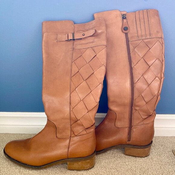 Fabianelli Tan Woven Leather Lined Boots - Picture 2 of 8